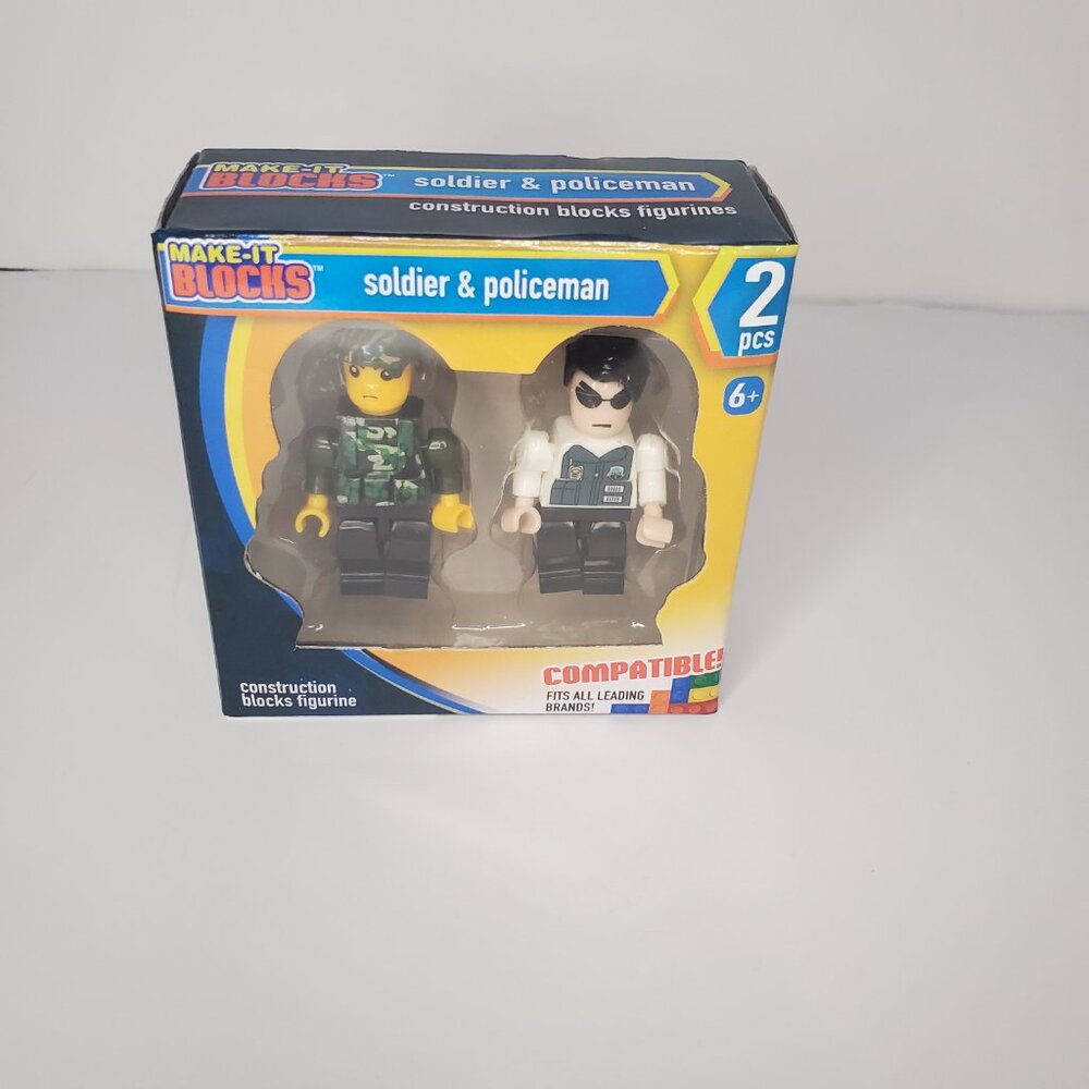 New Make-It Blocks Solider and Policeman Block Figurine
